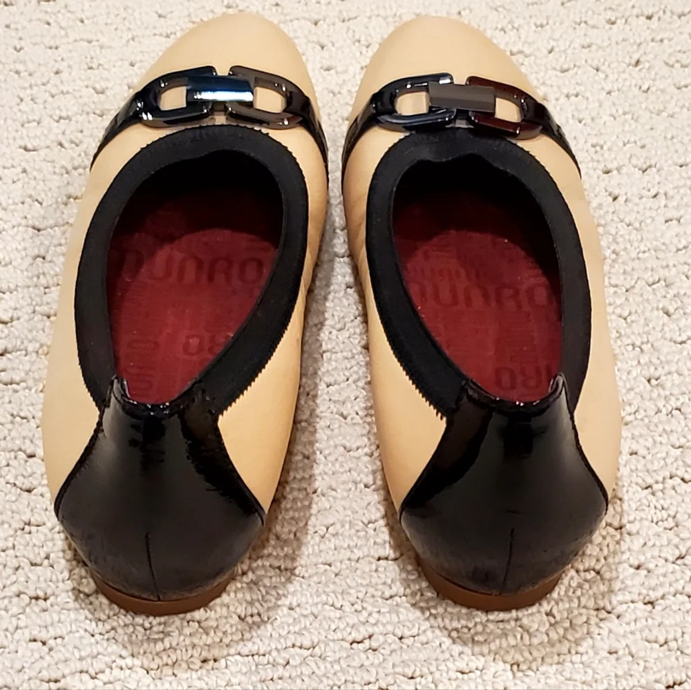 Munro Ivy Leather Colorblock Camel/Black Horsebit Preppy COMFORT Flats 8.5N